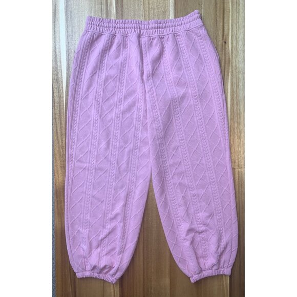 Grayson Threads Womens Pink Cable Knit Design Joggers With Side Pockets Size XL - Picture 4 of 10